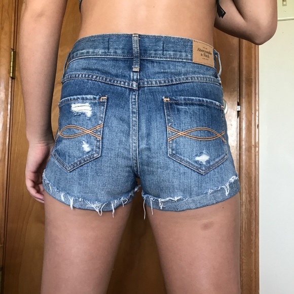 Abercrombie & Fitch denim short shorts size 00/24 - Picture 3 of 8
